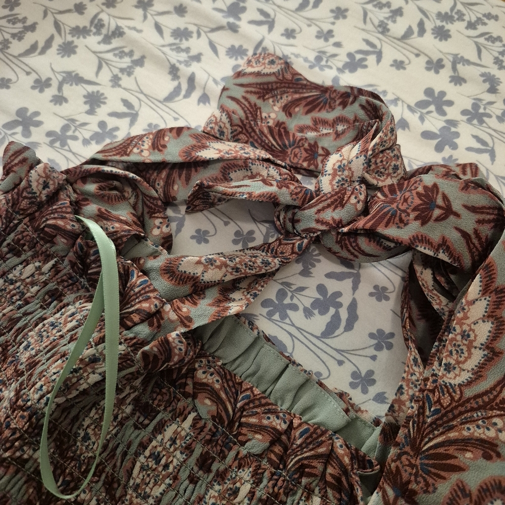 NWT Hill House Ribbon Ellie Nap Dress Sage Pinecone - Picture 9 of 9